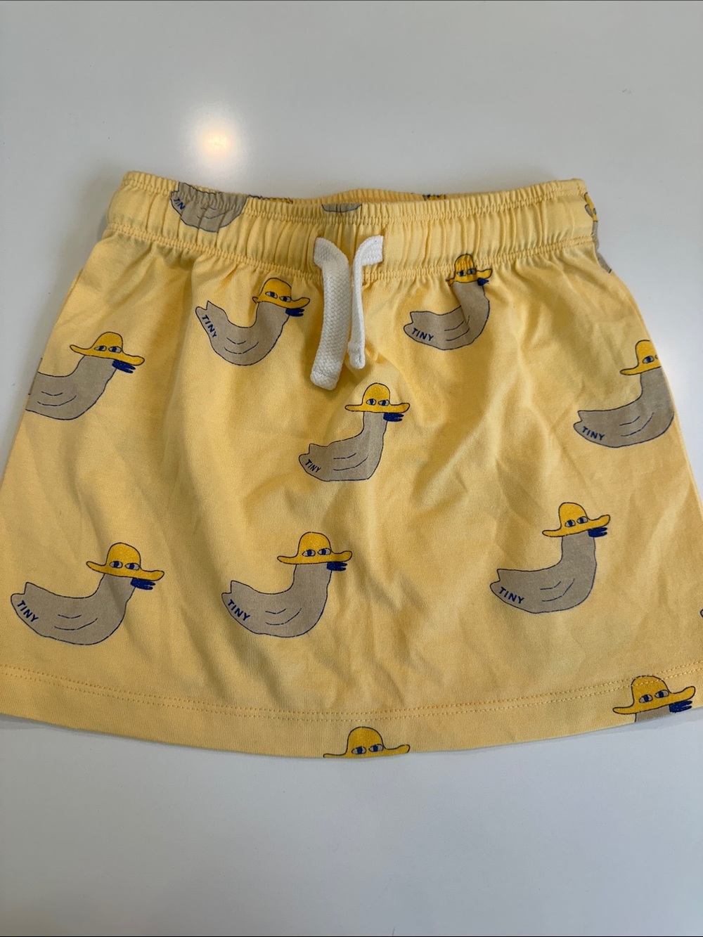 TinyCottons Yellow Duck-Print Drawstring Skirt